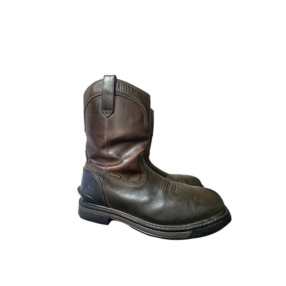 Carhartt Montana Wellington Boots Mens 10.5 W Brown Steel Square Water Resistant